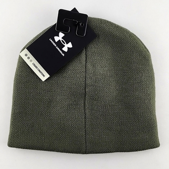 Under Armour Youth Halftime Reversible Beanie Knit Toque Marine Green - Picture 2 of 11
